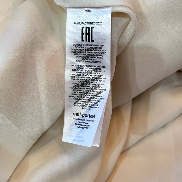 2026 Authentic self portrait CREAM BOUCLE POLKA DOT MIDI DRESS - Picture 12 of 12